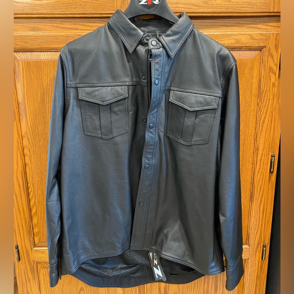NEW Leather men’s motz shirt jacket Z1R new with tags XL